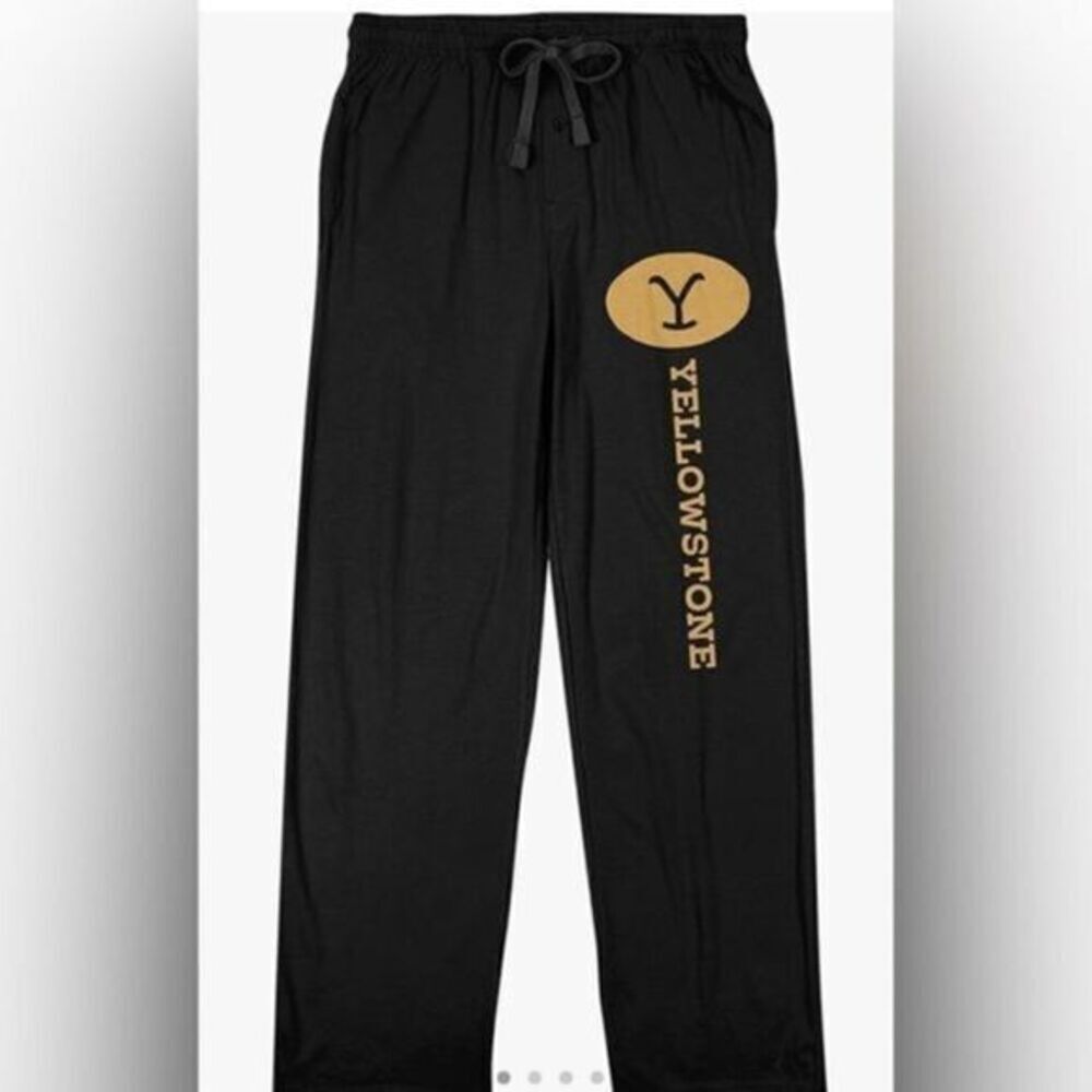 NWOT Unisex Black Graphic Lounge Pajama Pants “Yellowstone” Drawstring - Large
